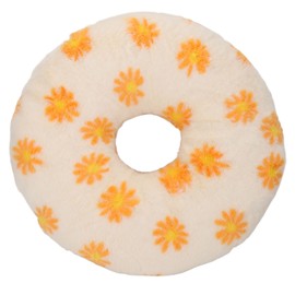 Ear Piercing Pillow Breathable Soft Head Neck Support Side Sleeping Donut Cushion with Hole Beige Orange