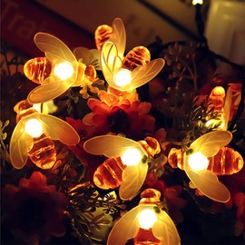 Wishstar Wishstar 7M 50 LED Solar Lichterkette aussen, Bienen lichterkette outdoor, 8 Modi wasserdichte Bienenlichterketten fr Sommer Garten, B?ume, Terrasse, Hochzeiten, Partys.