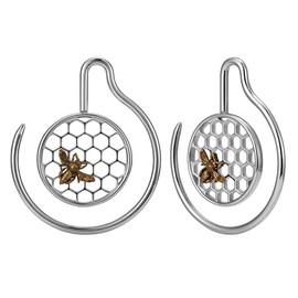 PUNKYOUTH Guage 8g(3mm) Bee Ear Weights Hangers for Stretching Expander Ear Lobe Plugs Tunnels Dangle Gauges Fashion Boby Jewelry Sold As Pair