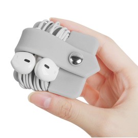 ELFRhino Silicone Earphone Organizer Earphone Wrap Winder Headphone Cord Organizer Wrap Winder Manager/Cable Winder(Gray, 1 Piece)