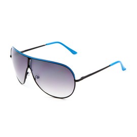 Modern Flat Top Curved Lens Aviator Sunglasses M3461 (Smoke Blue)