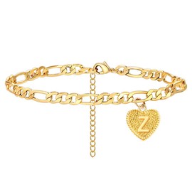 Gold Initial Anklet Bracelet for Women Cute Summer Letter Anklets Bracelets for Girls Anklets with Initials (Z)