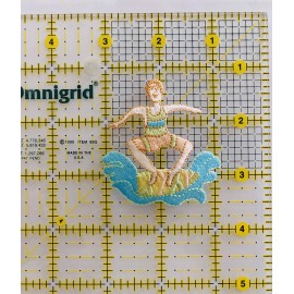 Boogie Board Iron On Patch Vintage Surfer Boogie Board Ocean Sea Embroidered Surf Bum Dude Iron On