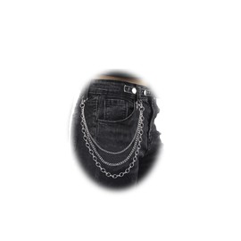 Multilayers Wallet Chains for Men Women Hip Hop Pants Chain Biker Wallet Chain Cool Metal Jean Chain Trouser Chain (3 Layers Simple Chain)