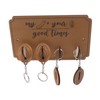 Key Holder Rack 4 Hook Cute Pendant Poplar Wooden Key