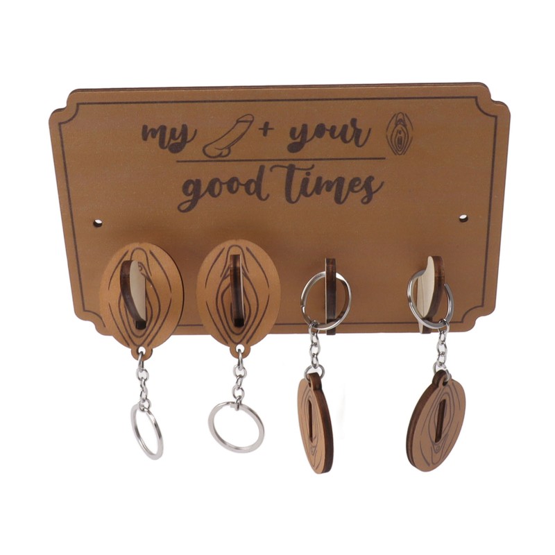 Key Holder Rack 4 Hook Cute Pendant Poplar Wooden Key