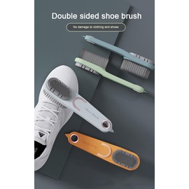Long Handle Multifunctional Double-Sided Shoe Brush, no Damage to Shoes, no Shedding of Hair, Strong Stain Removal. Suitable for Cleaning Various Shoes and Clothes.RPS-IND