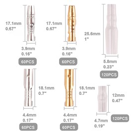 Giboshi Crimp Terminal Connection Terminal Insulation Sleeve with Cover, 6 Types of Gold and Silver, Male/Female, Set of 480, Terminal Set, Storage Case, Wiring Connection, Car Navigation, Universal