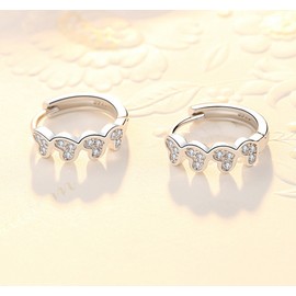 Unbranded Women Girl 925 Sterling Silver Heart CZ Huggie Hoop Piercing Earrings 12mm TH1