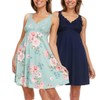 Flora Nikrooz FN Women's 2 Pack Lace Chemise (Navy, Medium)