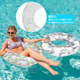 Swim Ring for Adults 90# Extraordinary Adult O Shape Strong Buoyancy Stability Swimming Pool Exuding Beach Summer Vacation Sunbathing Unisex 1 Piece (Four Leaf Clover)