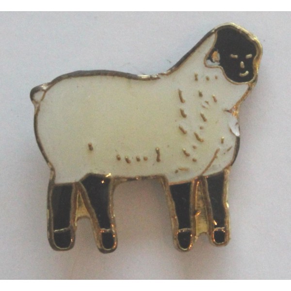 White Sheep with Black Face Lapel Hat Pin Farm 4-H
