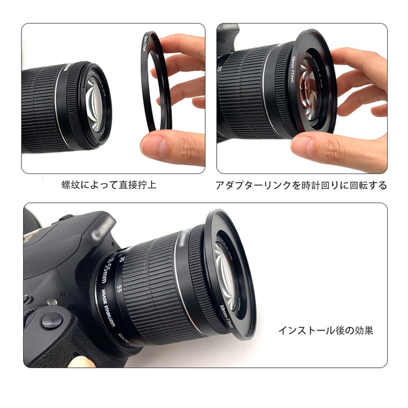 Toileum 43-28/30.5/37/39/40.5/43/46/49/52/55/58/62/67/72/77/82mm Step-up Ring/Step-down Ring Filter Diameter Conversion Adapter Ring