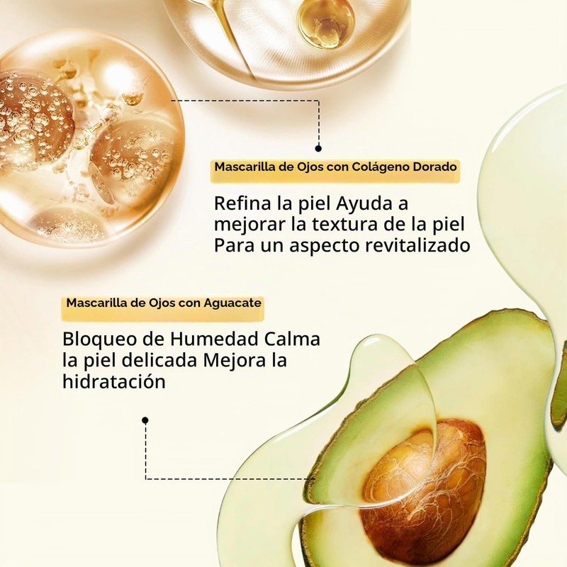 Parches Ojos de Aguacate con Colageno - Contorno de Ojos