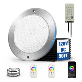 TheDeco Pool Lights for Inground Pool, 19 Color Changing Led Underwater Swimming Pool Light with Controller, 120V 55W 5500LM IP68 Waterproof Spa Light for 10 Inch Wet Niche, 50 Foot Cord