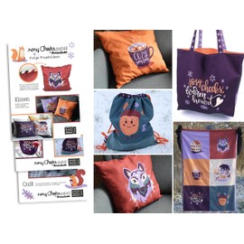 Fabric Panel DIY Cotton Canvas Rosy Cheeks by Käselotti & Swafing, Decorative Fabric for Cushions, Bags 100 cm x 140 cm, 100% Cotton Decorative Fabric