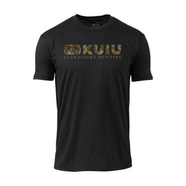 KUIU Valo Block Logo T-Shirt - Men's Lightweight Cotton-Poly Blend, Pre-Washed, Soft Crew Neck Tee Grey