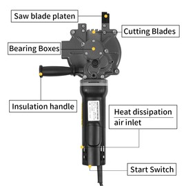 Yisuosi-Ye Electric Rebar Cutter, Cuts 4mm to 40mm Rebar In 5 Sec, Only 8.8lb, Low spark, cool cutting with Replaceable Blade and Dust Bag