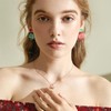 JeanBeau Christmas Red Ball Dangle Drop Earrings for Women Holiday