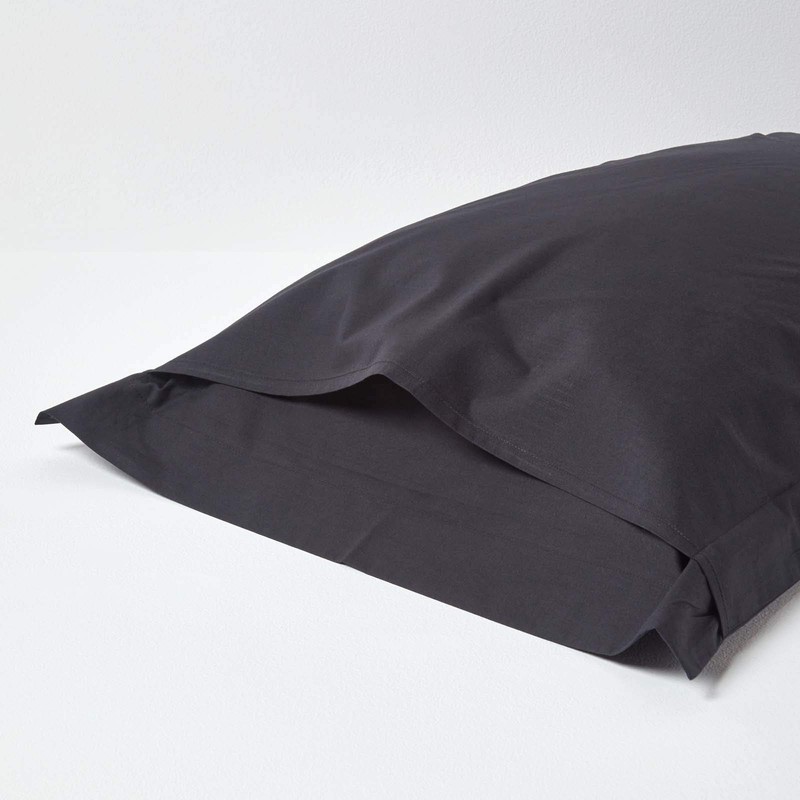 Homescapes Black Oxford Pillowcase 100% Egyptian Cotton 200 Thread Count