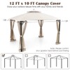 Tangkula 10x12 Ft Gazebo Replacement Canopy Top, Double Tier Canopy