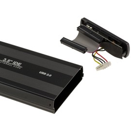 KALEA-INFORMATIQUE External USB Enclosure for IDE 3.5 40 Pin Hard Drives with External Power Supply.Made of Aluminum Black