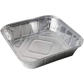 encase 25 x Large Aluminium Foil Food Containers Trays 9''x9 x2'' with Lids