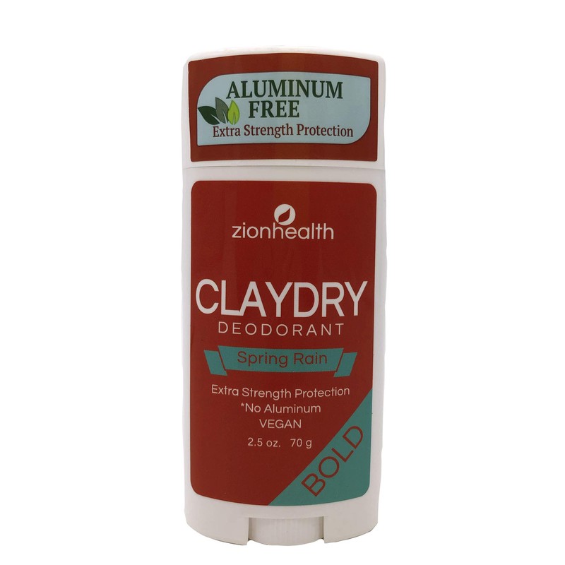 Zion Health Clay Dry Bold Deodorant Stick 2.5 oz Spring