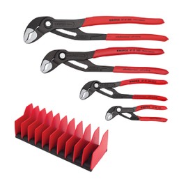 4 Pc Cobra Pliers Set w/ 10 Pc Tool Holder