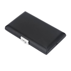 Bassoon Reeds Case, Lightweight Durable Wood PU Leather Cover Bassoon Reed Container Box Case with Slots Slightly Waterproof for 6pcs Reeds Black