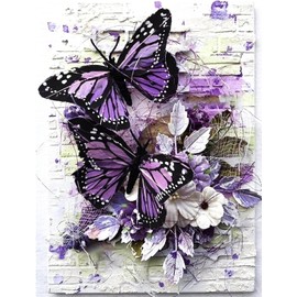Diamond Painting Kits for Adults, Butterfly 5D DIY Diamond Art Kits Full Drill Diamond Dots for Gift Wall Decor and Relaxation Gem Arts 12x16 inch