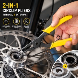 2-in-1 Circlip Pliers for Snap Ring Removal – High-Carbon Steel Internal & External Pliers for Repair Work