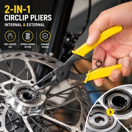 2-in-1 Circlip Pliers for Snap Ring Removal – High-Carbon Steel Internal & External Pliers for Repair Work