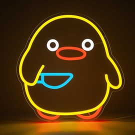 Fercnove Duck Neon Sign Dimmable Cool Duck LED Night Lights Animal Wall Signs Lamp for Bedroom, Room, Bathroom, Bar & Party Decor, Funny Gift for Teens & Duck Lovers