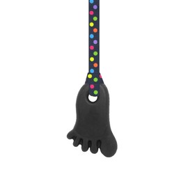 Sensory Oojamabobs - Foot Pendant chew Necklace - Autism - Black with Lanyard (6 Designs Available!) (54cm, Black Dots)