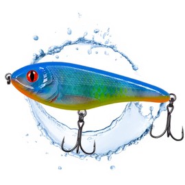 Jerkbait Pike I 15 cm, 80 g Slow Sinking for Large Pikes, Wobbler Jerkbait Pike Fishing, Artificial Bait, Fishing Lure Predatory Fish, UV-Active Jerkbaits (Ghost UV)