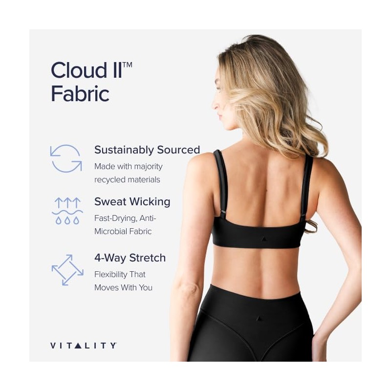 Vitality Cloud II Scoop Bra, Sapphire, Medium