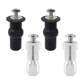 2 Sets Stainless Universal Toilet Seat Bolts and Nuts with Expanding Rubber & Plastic Nuts, Brass Thread Insert for Easy Installation – Fits 14-19mm Holes, Anti-Slip Toilet Seat Fixing Kit