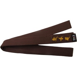Brown Karate Belt with GOLD Embroidery in Japanese 240cm For Men/Women Karate, Kickboxing, Shotokan, Shito-Ryu, Goju Ryu, All Styles Of Martial Arts Karate Brown Belt Shihan Master Kenpo