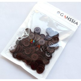 GANSSIA 5/8 Inch Resin Buttons 15mm Sewing Brown Color Button Crafting Scarpbooking Pack of 160 Pcs