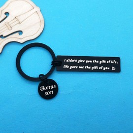 Xiahuyu Bonus Son Keychain Stepson Gifts I Didn't Give You The Gift of Life Life Gave Me The Gift of You Keychain Son in Law Gifts Adoption Gifts Fathers Day Christmas Birthday Gifts for Bonus Son