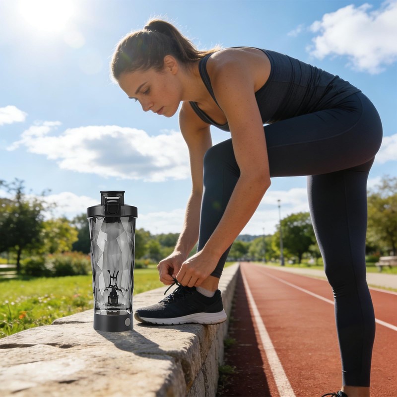 hisptgo Premium Electric Protein Shaker Bottle, Sports Nutrition Mixer, Electric