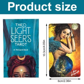 1 Tarot Deck for Beginners, Light Seer Tarot, 78 Card Tarot Deck, Tarot Deck with Instructions, Traditional Tarot Table Reading, Suitable for Party Games