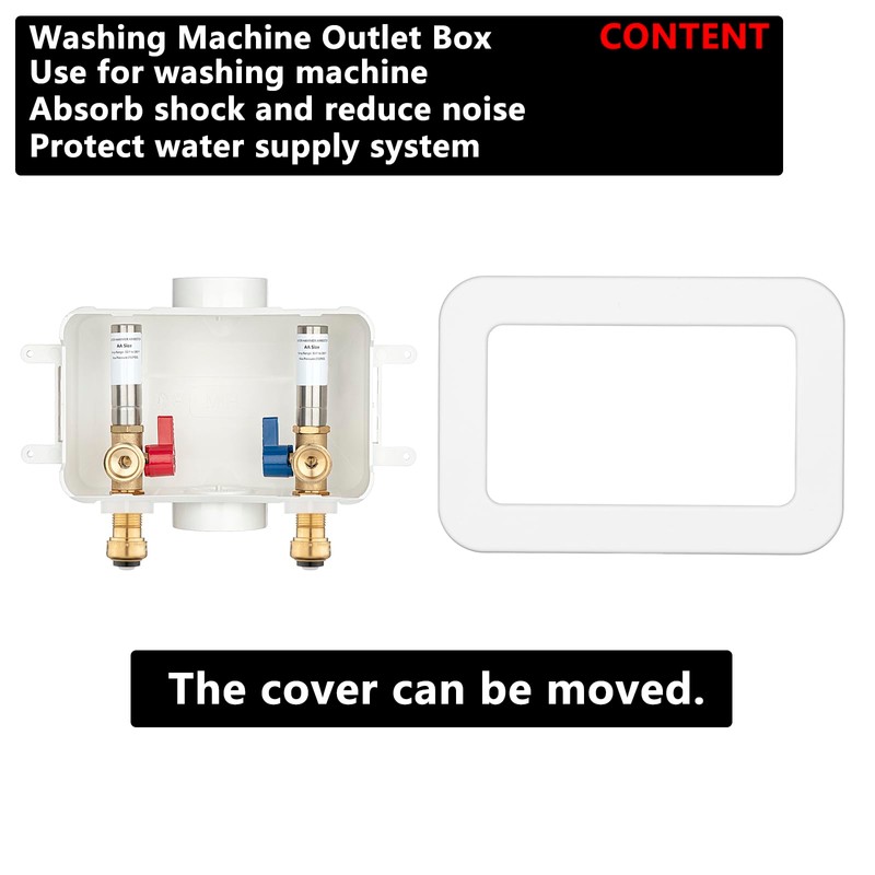 (1 Pack) Lidertik Washing Machine Outlet Box Push to Connect