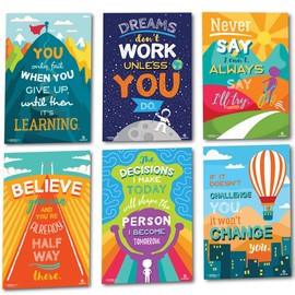 Sproutbrite Classroom Decorations - Motivational Posters - Educational and Inspirational Growth Mindset for Teacher and Students