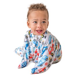 SleepingBaby Zipadee-Zip Transitional Swaddle Sack, 12-24 Month - Roomy Zipper Swaddle for Easy Diaper Changes and Proper Hip Development - Baby Swaddle Sack, Large - Busy Town