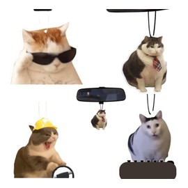 Rawan 4 Pack Car Air Freshener Cat, Car Accessories Cute for Women Girls And men Car, Funny Decor Hanging Fresheners Car Interior Room Decorations, for Christmas Gift.