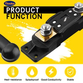 Tiooka 60 Amp MEGA/AMG Fuse Holder Kit for Marine Automotive Battery Fuse with Cover High Temperature Resistant Black