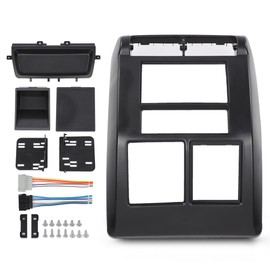 CROSSDESIGN Double Din Stereo Radio Dash Mounting Bezel Kit Compatible with Jeep Wrangler TJ 1997-2002 95-6549