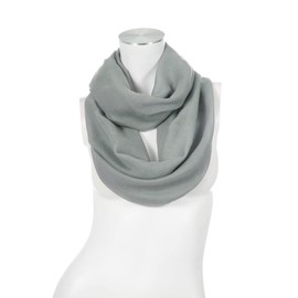 Majea Women’s Narrow Loop Alice Scarf, Spring Shawl, Tube Scarf, Round Scarf, Plain Infinity Scarf - grey, size: 160x52